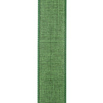 1.5"X50YDS Green Everyday Linen Value Wired Edge Ribbon