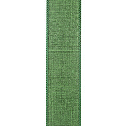 1.5"X50YDS Green Everyday Linen Value Wired Edge Ribbon