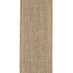 2.5"X50YDS Natural Everyday Linen Value Wired Edge Ribbon
