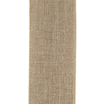 2.5"X50YDS Natural Everyday Linen Value Wired Edge Ribbon