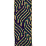 2.5"X10YDS Madri Gras Swirl Steve Wired Edge Ribbon