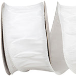 Dupioni Supreme Wired Edge Ribbon | White – 7/8", 1.5", & 2.5" Widths | 10 YDS