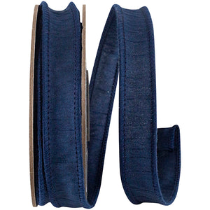 Dupioni Supreme Wired Edge Ribbon | Navy Blue | 7/8", 1.5", & 4" Widths | 10 YDS | 20YDS