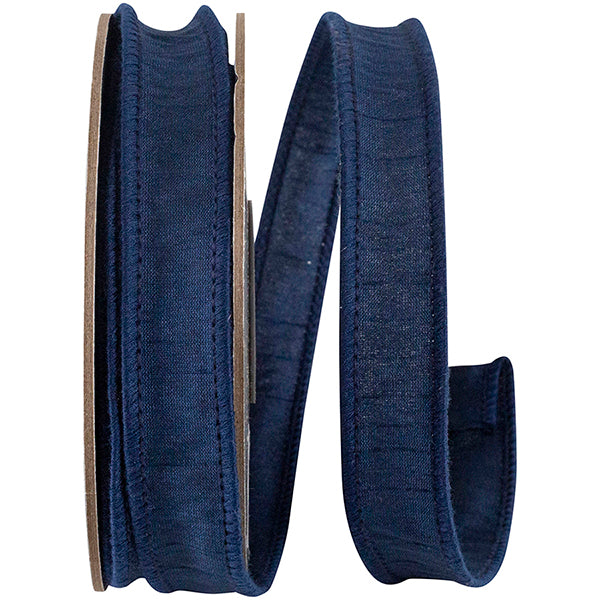 Dupioni Supreme Wired Edge Ribbon | Navy Blue | 7/8", 1.5", & 4" Widths | 10 YDS | 20YDS