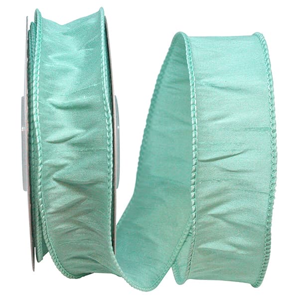 Dupioni Supreme Wired Edge Ribbon | Mint – 1.5" & 2.5" Widths | 10 or 20 YDS