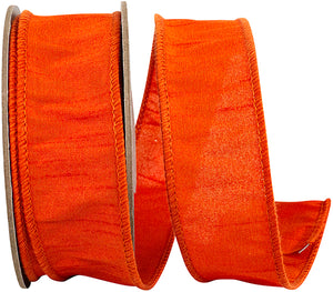 Orange Dupioni Supreme Wired Ribbon | 7/8", 1.5", & 4" Widths | 10 YDS Each