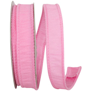 Dupioni Supreme Wired Edge Ribbon | Pink – 7/8" & 2.5" Widths | 10 or 50 YDS