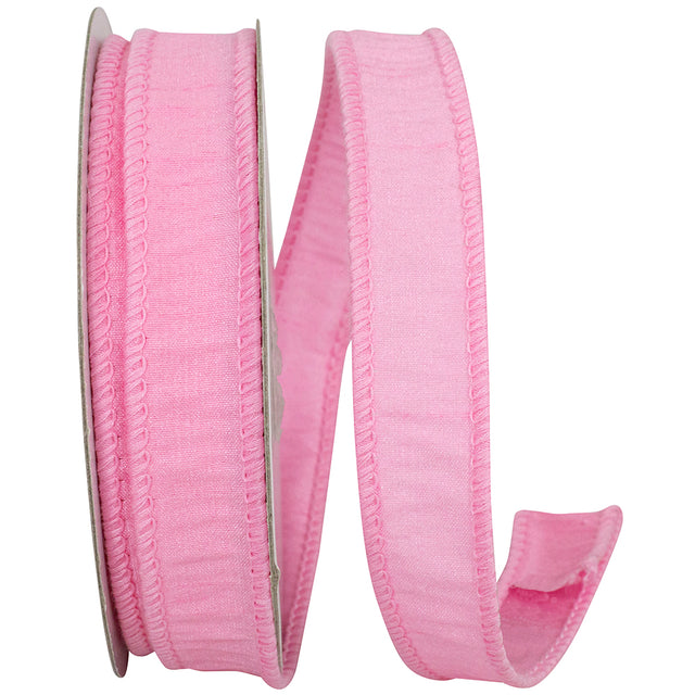 Dupioni Supreme Wired Edge Ribbon | Pink – 7/8" & 2.5" Widths | 10 or 50 YDS