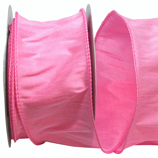 Dupioni Supreme Wired Edge Ribbon | Pink – 7/8" & 2.5" Widths | 10 or 50 YDS