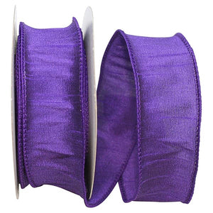 Dupioni Supreme Wired Edge Ribbon | Purple – 1.5" & 4" Widths | 10 YDS