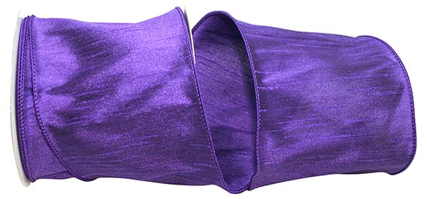 Dupioni Supreme Wired Edge Ribbon | Purple – 1.5" & 4" Widths | 10 YDS