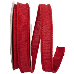 Dupioni Supreme Wired Edge Ribbon | Red – 7/8", 1.5", 2.5" & 4" Widths | 10 or 50 YDS