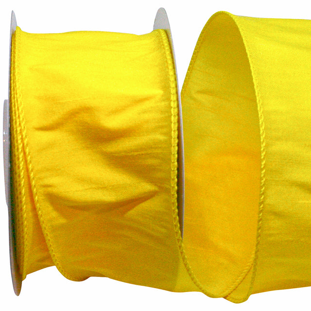 2.5"x10" Yellow Dupioni Supreme Wired Edge Ribbon