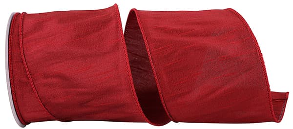 Dupioni Supreme Wired Edge Ribbon | Scarlet | 4" Width | 10 YDS