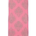 4"X10YDS Pink&Lime Dupioni Florentine Wired Edge Ribbon