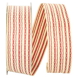 1.5"X20YDS Vintage Stripes Wired Edge Ribbon
