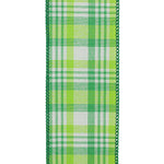 2.5"X10YDS Plaid Linen Emerald Forest Wired Edge Ribbon