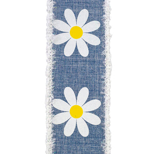 2.5" Daisy Denim Ribbon, 10 Yards