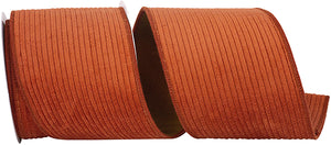 Rust Corduroy Deluxe Ribbon | Available in 2.5" & 4" | 5 & 10YDS