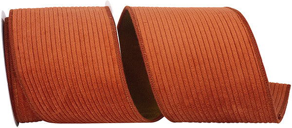 Rust Corduroy Deluxe Ribbon | Available in 2.5" & 4" | 5 & 10YDS