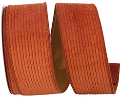 Rust Corduroy Deluxe Ribbon | Available in 2.5" & 4" | 5 & 10YDS
