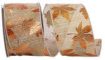 2.5" Metallic Raised Leaf Wired Edge- 10 Yards