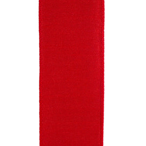 2.5" Red Velvet Filigree Deluxe Wired Edge Ribbon | 5 Yards