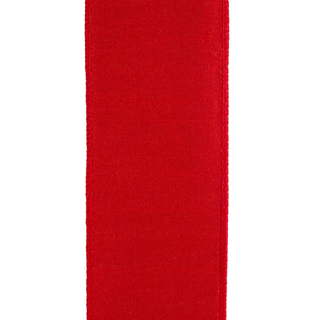 2.5" Red Velvet Filigree Deluxe Wired Edge Ribbon | 5 Yards