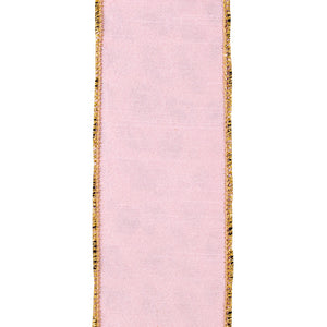 2.5" Rose Gold Leopard Glitter Shine Deluxe Wired Edge Ribbon | 10 Yards