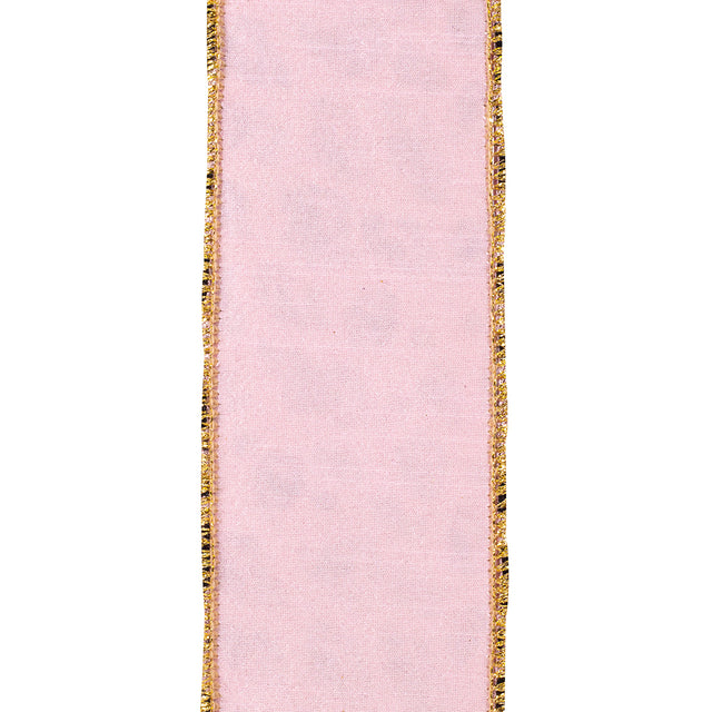 2.5" Rose Gold Leopard Glitter Shine Deluxe Wired Edge Ribbon | 10 Yards