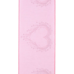 4" X 5 YD Heart Embroidery Deluxe Dupioni Wired Ribbon