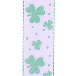 2.5"X10YDS Clover Glitter Tossed St. Patricks Wired Edge Ribbon