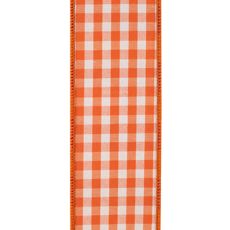 X 5 yards Dupioni Tierra Check Wired Ribbon, additional view