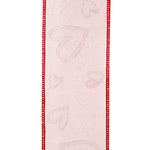2.5" Hearts Tangle Embroidered Deluxe Wired Edge Ribbon l 5 Yards