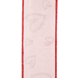 2.5" Hearts Tangle Embroidered Deluxe Wired Edge Ribbon l 5 Yards