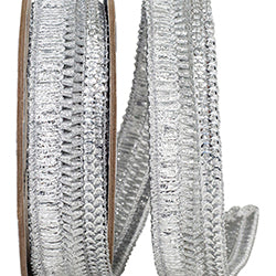 7/8 inch x 5 yards Trim Texture Silver Deluxe Wired Ribbon
