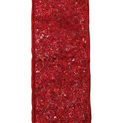 2.5" Sequin Glitter Deluxe Wired Edge Ribbon l 5 Yards