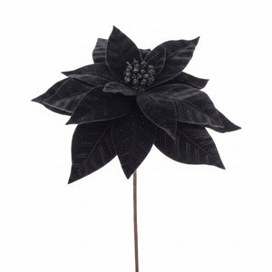 21.5" Black Poinsettia Stem