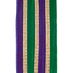 4"X5YDS Stripe Trimming Overlay Dupioni Deluxe Wired Edge Ribbon