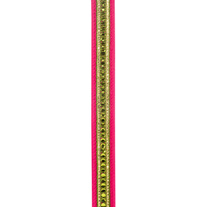 5/8"X5YDS Sequin Trimming Fuchsia & Lime Striped Edge Dupioni Deluxe Ribbon