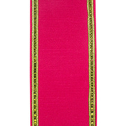 4"X5YDS Sequin Trimming Striped Edge Dupioni Deluxe Wired Edge Ribbon