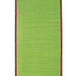 4"X5YDS Citrus&Fuchsia Glitter Striped Edging Dupioni Deluxe Wired Edge Ribbon