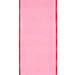 4" x 10YDS Pink & Red Cabana Stripe | Dupioni Deluxe Wired Edge Ribbon