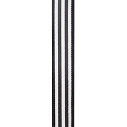 1"X10YDS Black&White Striped Twill Deluxe Dupioni Backed Wired Ribbon