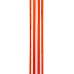 1"X10YDS Orange&White Striped Twill Deluxe Dupioni Backed Wired Ribbon