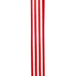 1"X10YDS Red&White Striped Twill Deluxe Dupioni Backed Wired Ribbon