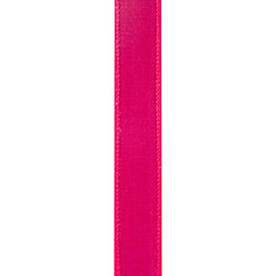 1"X10YDS Fuchsia&White Striped Twill Deluxe Dupioni Backed Wired Ribbon