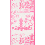 4"X5YDS Pink&White Asian Vista Chinoiserie Deluxe Wired Ribbon