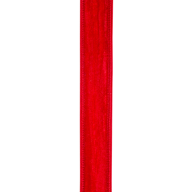 Red Crushed Velvet Wired Ribbon 10YD | Multiple Widths