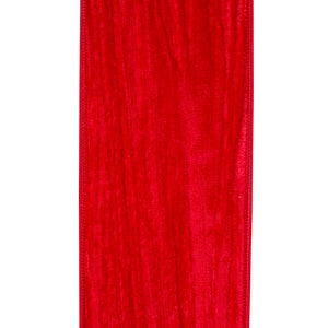 Red Crushed Velvet Wired Ribbon 10YD | Multiple Widths